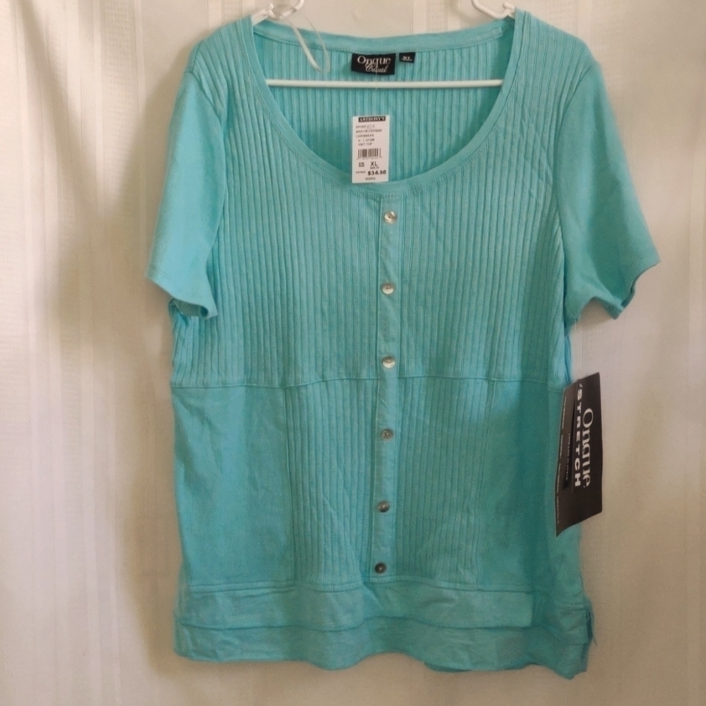 Onque XL women's SPORT ELLE CARIBBE KNIT Top